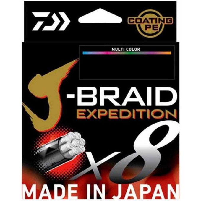 Леска DAIWA J-BRAID EXPEDITION×8E 0.24mm-300m MULTI COLOR 12552-124
